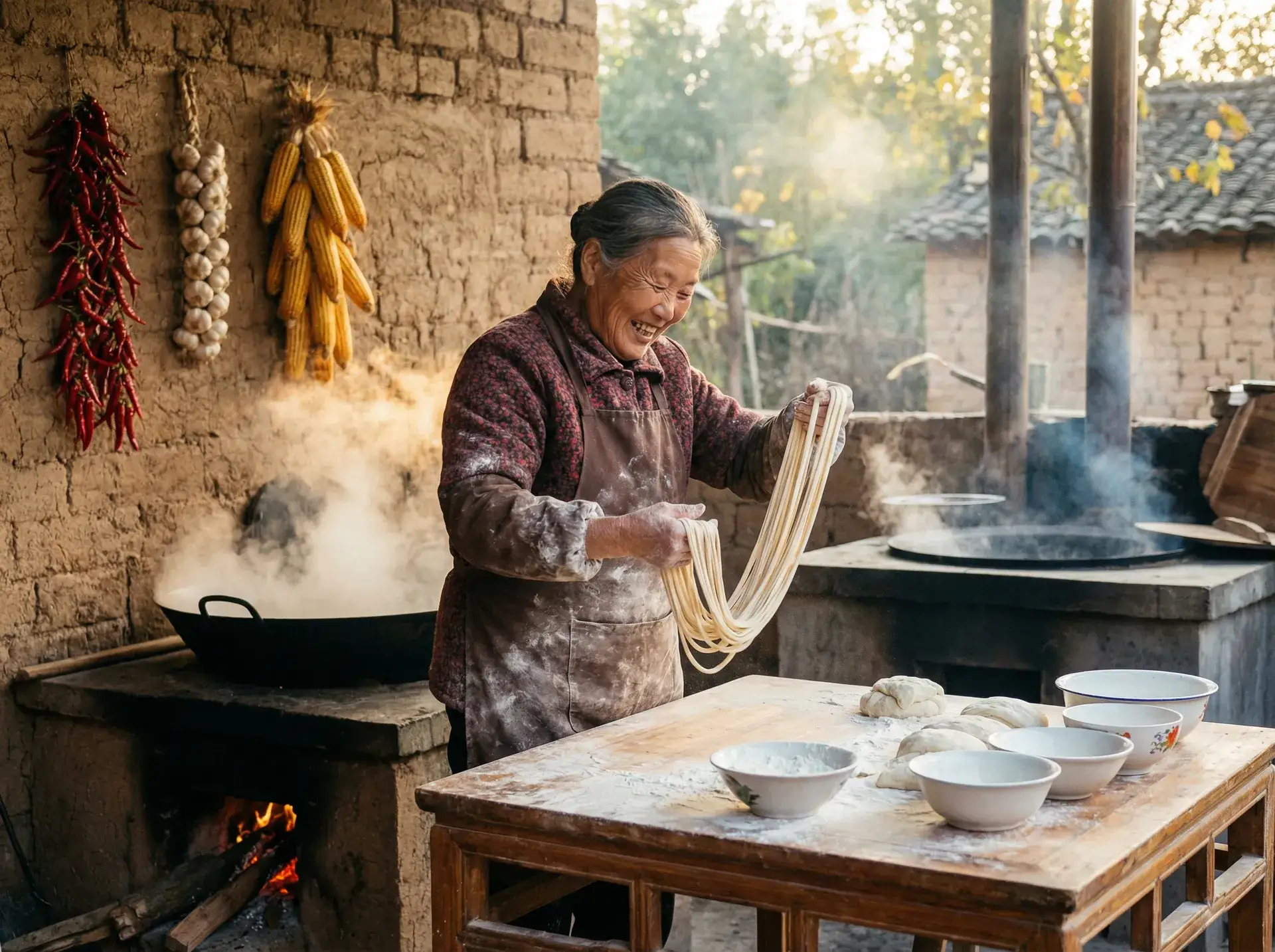 农家大嫂手擀面 - 年轻的母亲在线播放高清视频下载 乡村美食